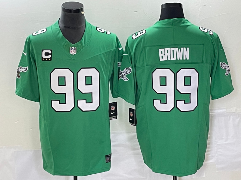 Men's Philadelphia Eagles #99 Jerome Brown Green 2023 F.U.S.E. With C Patch Vapor Untouchable Stitched Football Jersey Men's Philadelphia Eagles #99 Jerome Brown Green 2023 F.U.S.E. With C Patch Vapor Untouchable Stitched Football Jersey